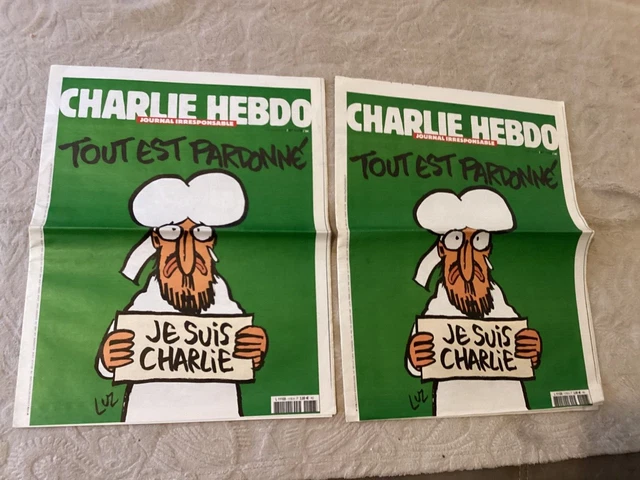 LOT DE 2 Charlie Hebdo Tout est pardonné TBE 14 janvier 2015 je suis
