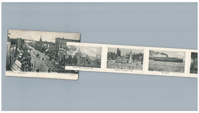 Novelty Foldout views of HOLLAND MI Michigan Postcard
