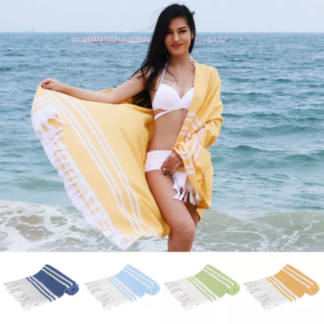 100% Cotton Large Bath Beach Swim Pool Gym Towel Sand Free Lightweight Blanket