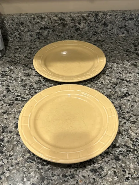 Longaberger Pottery Woven Traditions ceramic 10" Dinner Plate Butternut USA