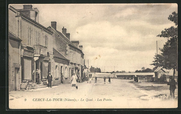 CPA Cercy-la-Tour, le Quai, les Ponts