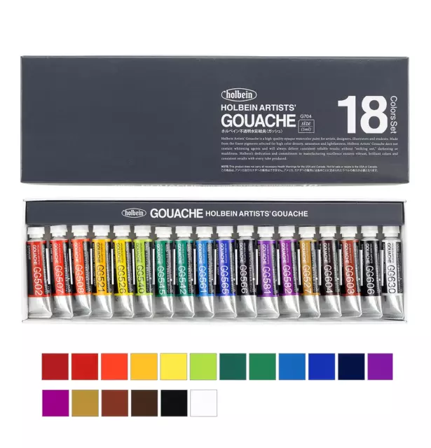Japanese Holbein 5ML 12/18/24 Colors Watercolor Paint Set for