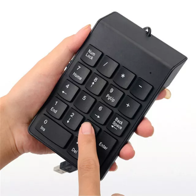 Portable 2.4G Wired Digital Keyboard USB Number Pad 18 Keys Numeric Keypad H#km 3