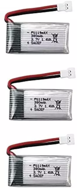 3pcs Batterie Lipo rechargeable 3.7v 380mAh pour Hubsan X4 H107c H107D H107L RC