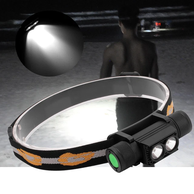 BORUiT LED Headlamp USB Rechargeable Head Torch Headlight Light Flashlight Lamp