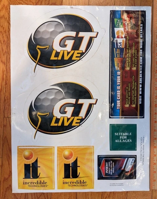 GOLDEN TEE LIVE marquee and sticker set GOLDEN TEE LIVE marquee and sticker set