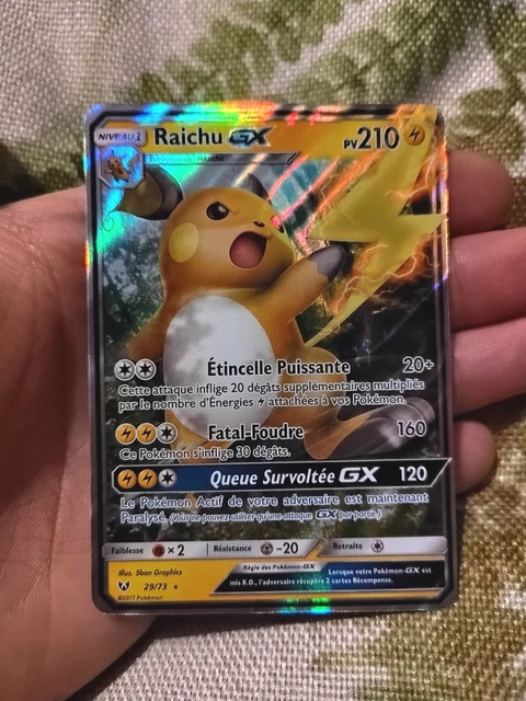 Carte Pokemon RAICHU 29/73 Ultra Rare GX Soleil et Lune 3,5 SL3.5 FR NEUF