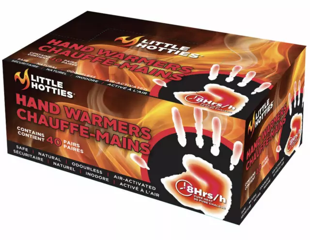 Little Hotties Hand Warmers Natural Odourless Air Active 40 Pairs 8Hrs Pure Heat