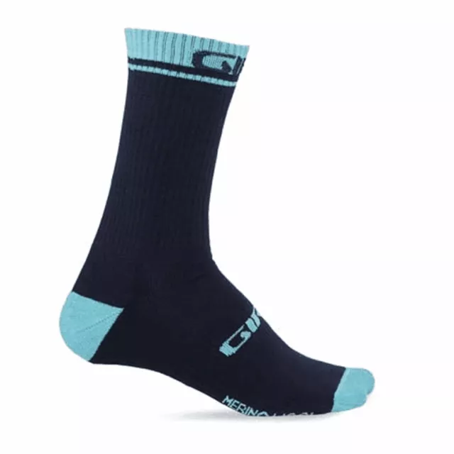 Calze invernali lana merino blu notte/turchese taglia 46-50 Giro