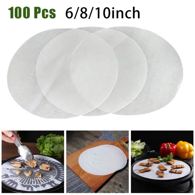 Fodere carta pergamena ecologiche per 100 pz padelle per torte rotonde e friggit