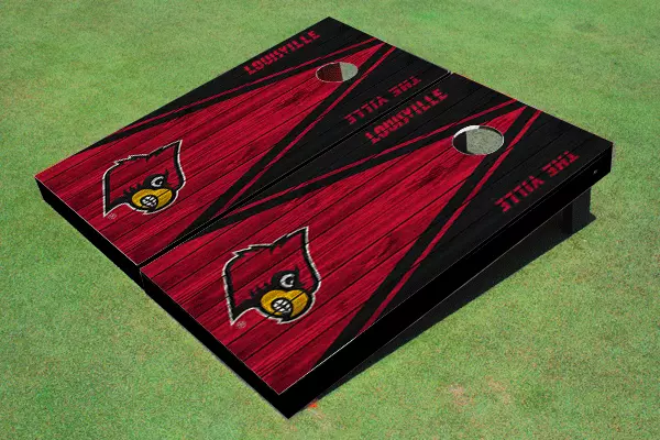 University of Louisville Red and Black Matching Wood Look Triangle Cornhole Boar