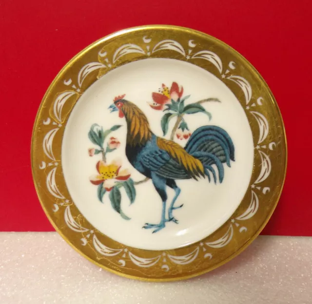 Miniature DELAWARE Blue Hen Chicken Peach Blossom State Birds & Flowers Plate