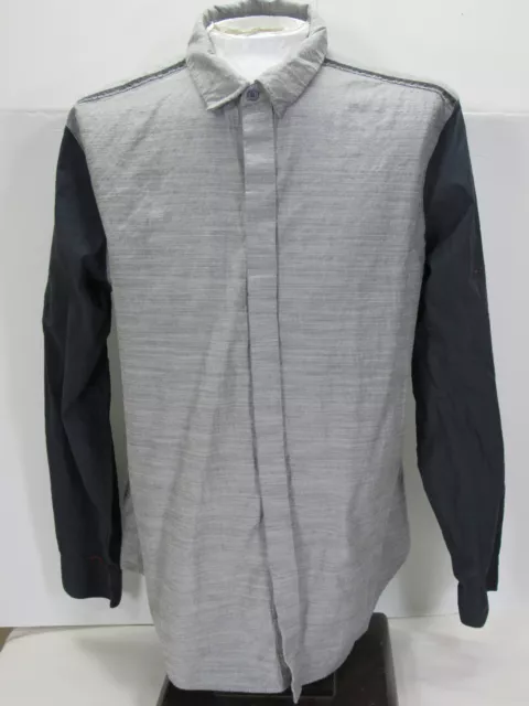 3.1 Phillip Lim Target Mens Shirt XL [ 48 Chest 30L ] Grey Black L/S Button