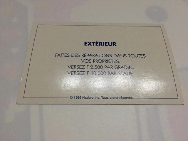 Carte RC Lens Monopoly Football Top Clubs - Édition Hasbro 1999, Jeu De Cartes Occasion Vintage