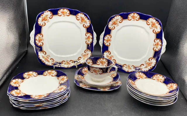 Royal Albert Crown China Heirloom?  8791 Cups Saucers Side Bread Sandwich Plates