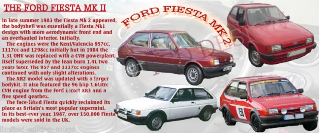 Ford Fiesta Mk2 Klassischer Autobecher. Limitierte Edition. Xr2