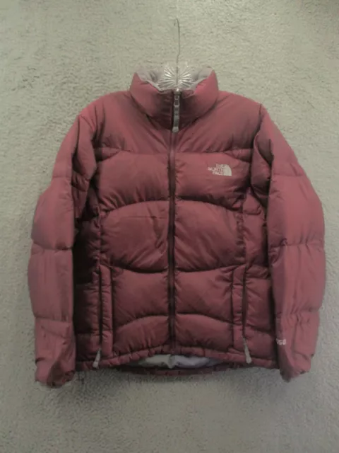 North Face Goose 550 Down Puffer Jacket Nuptse Red Womens Size M Medium