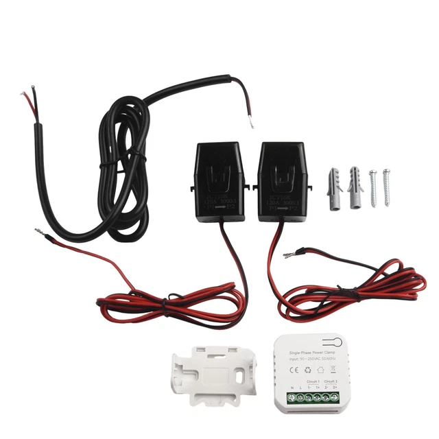Contador de energía Tuya Smart Life WIFI 120A con 2 terminales Ct App kWh control