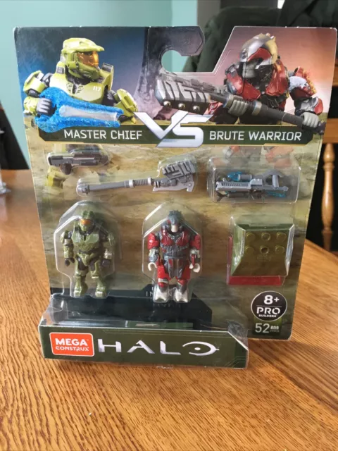 MEGA CONSTRUX HALO Infinite Master Chief VS Brute Warrior Figure 2-Pack ...