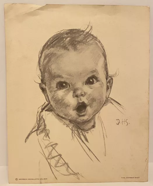 Gerber Products Co, 1931 THE GERBER BABY Print Signed DHS 8" by 10"