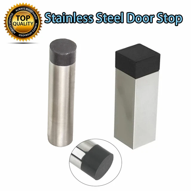Stainless Steel Rubber Door Stop Non Punch Door Stopper Floor Wall Mounted