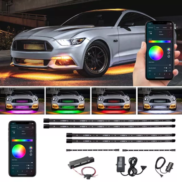 6pc LEDGlow Bluetooth Million Color LED Underglow Kit + 2pc Interior Lights