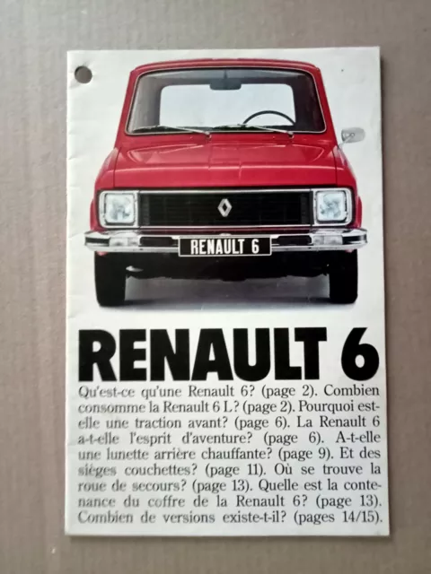 Catalogue publicitaire RENAULT 6    1977