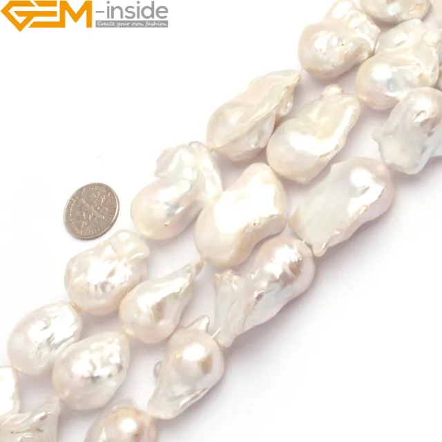 Natural Teardrop Large Nuclear Edison Pearl Beads For Jewelry Making 15" Shell