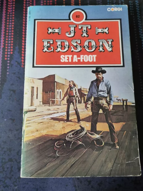 Vintage Western Paperback Set A-Foot By JT Edson 1978
