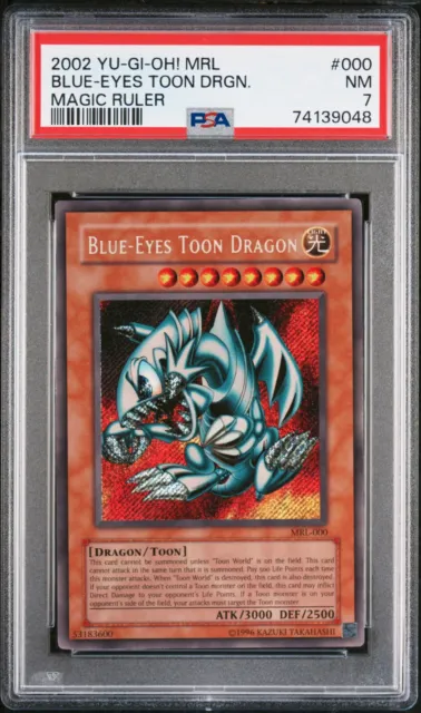 2002 Yu-Gi-Oh! Blue-Eyes Toon Dragon MRL-000 Secret Rare - PSA 7