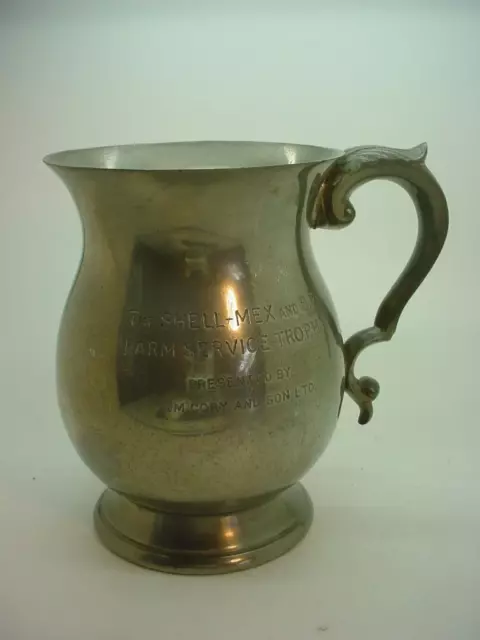 Vintage Shell-Mex and BP Farm Service Trophy Pewter Tankard