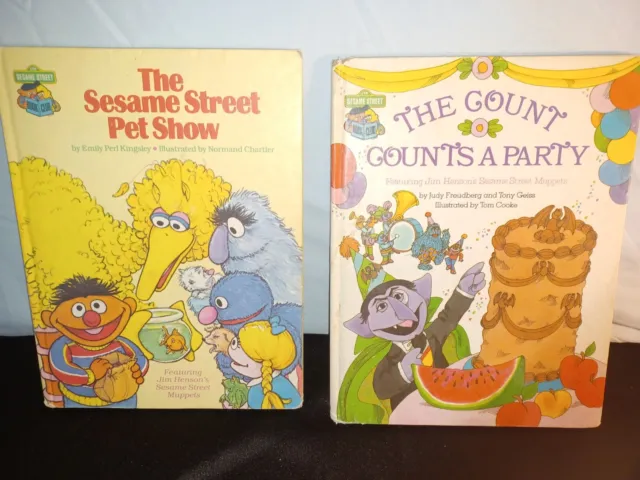 Lot Of 2 Vintage 1980 Sesame Street Book Club Big Bird The Count Hardcover CTW