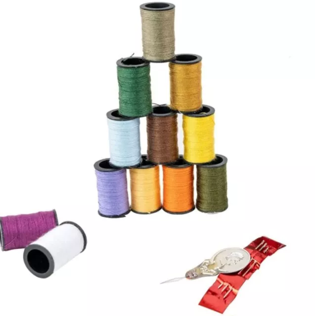 12pc Assorted Colors Sewing Thread Spool Cotton Bonus Needles, Needle Threader