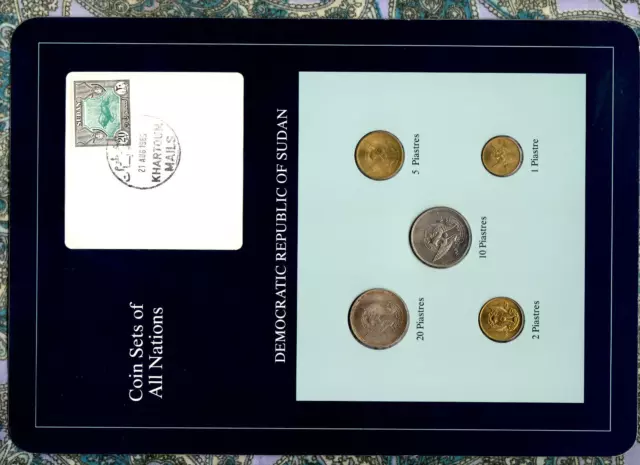 Coin Sets of All Nations Sudan UNC 1980-1983 20 Piatres 1983 5 Piastres KM#110.4