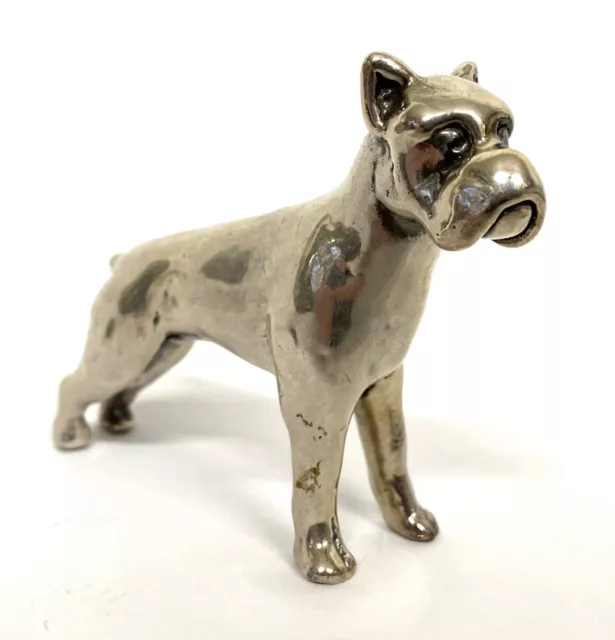 Vintage Silver Model Of A Bulldog Stamped 925