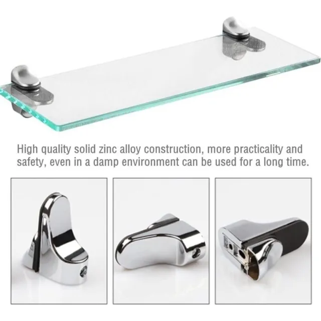 Shelves Support Brackets Clamps For Glass Wooden & Acrylic Shelves (Brackets)