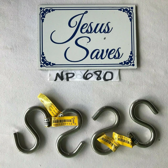 4 - National Hardware N233-569 Open S Hook Stainless Steel 3-In.           Np680