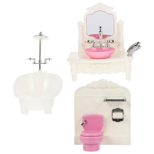 Mini toilette Gabbys casa delle bambole bagno mini lavandino parti WC vasca