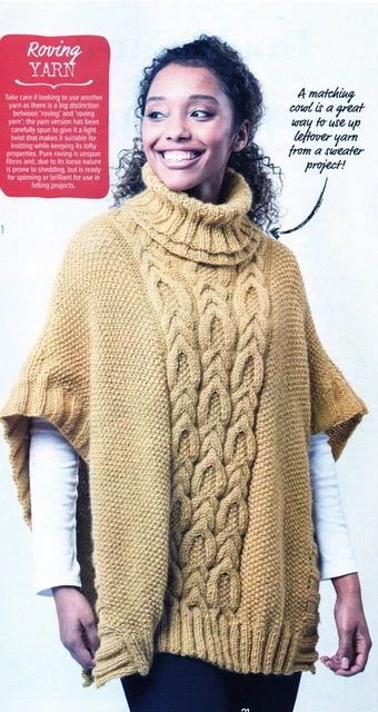 ~ Patrones de tejido extraíbles para poncho con cable, capucha a juego y suéter encantador ~