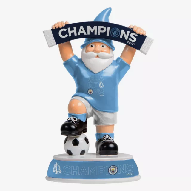 Official Manchester City FC Premier League Winners Garden Scarf Gnome 20/21