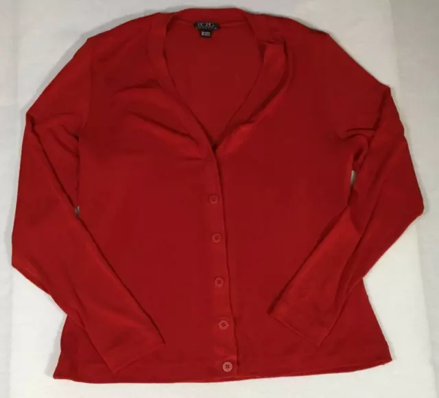 VTG BCBG Max Azria Womens Cardigan Sweater Size M Red V-Neck Long Sleeve NWOT