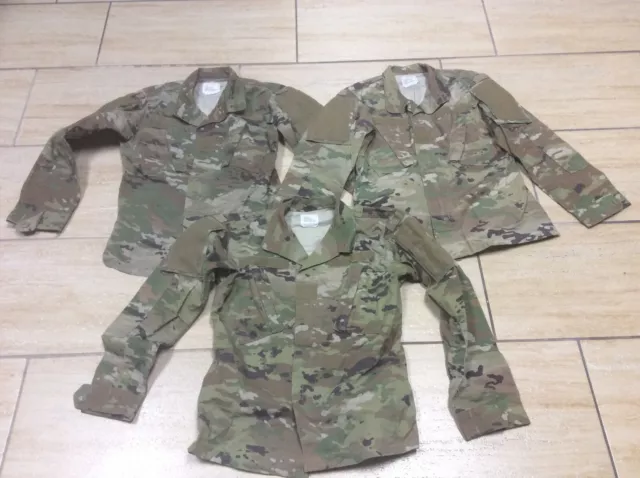 Lot of 3 US Army Multicam FEMALE Combat Coat Insect Rep OCP Uniform  33 Short