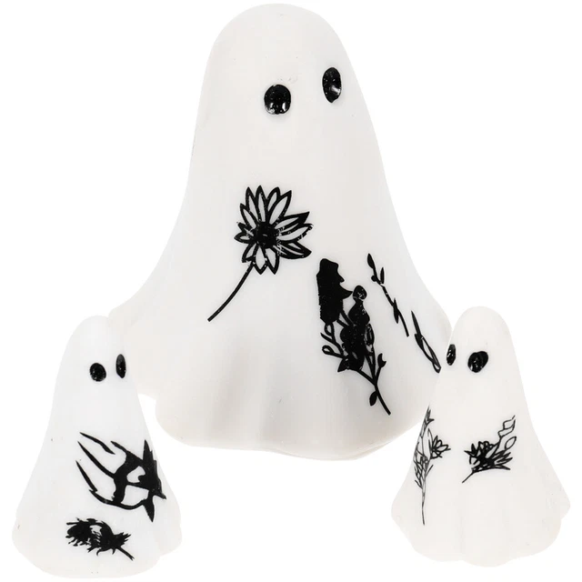 3 piezas Hermosas Esculturas Espeluznantes de Resina Halloween Espeluznante Decoración de Escritorio Mini