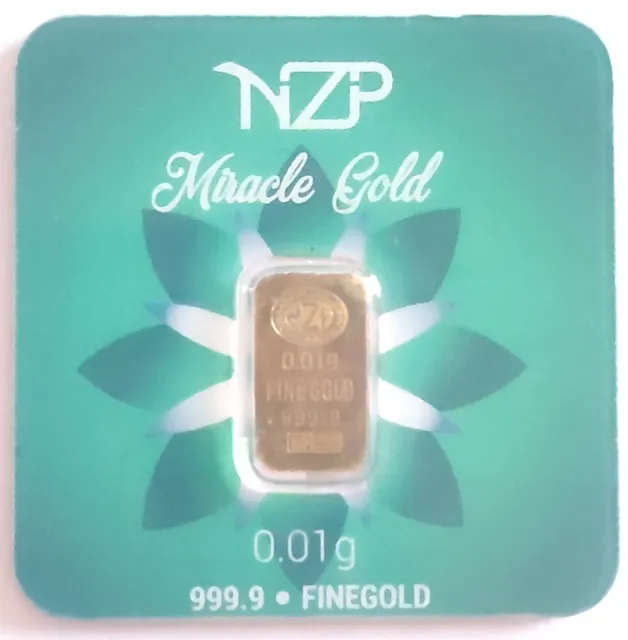 Lingot Or Pur Gold 24 carats 999,9/1000  0,01 gramme. NZP