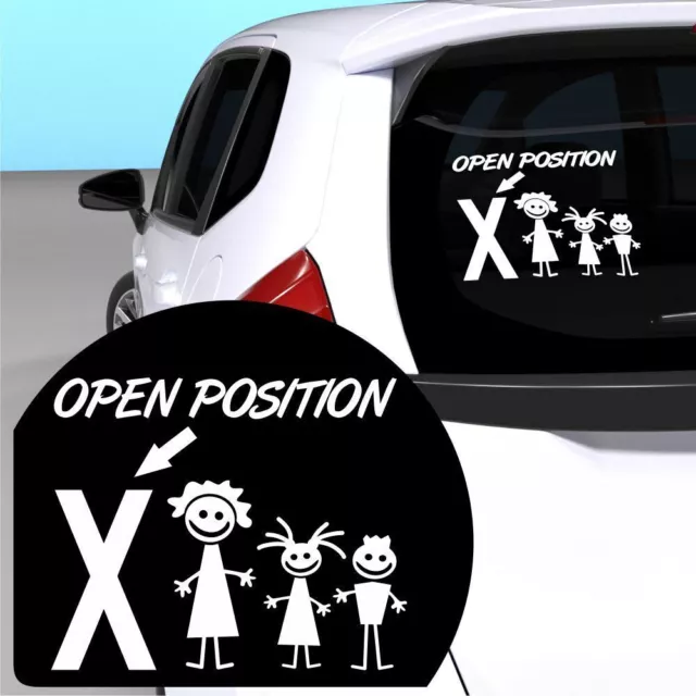 Open Position Auto Aufkleber Car Sticker Weiß 23x20 cm N010323A