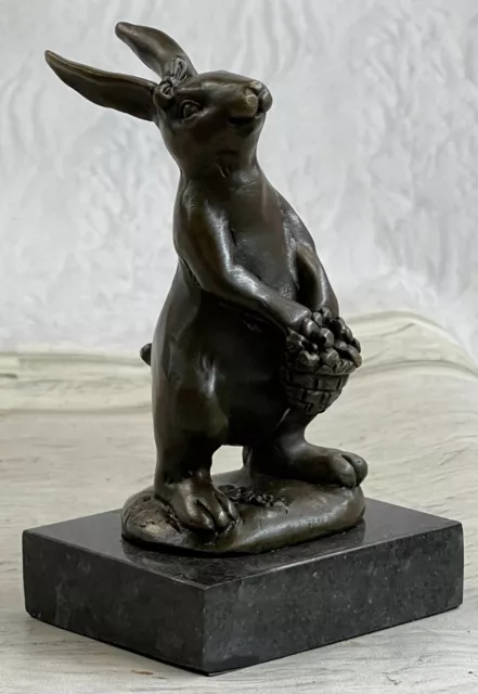 Bronze Bébé Jack Lapin Statue, Intérieur Extérieur Jardin Sculpture Artdeco