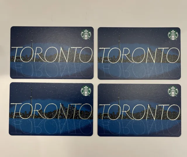Starbucks TORONTO Lot Of 4 Gift Cards #6212. NEW. No Value.