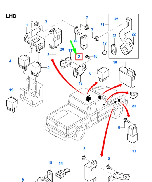 NEW FORD RANGER Mk2 Direction Indicator Relay Switch Lhd 4489357