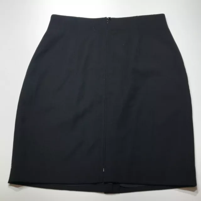 Dana Buchman Skirt Womens Size 16 Front Zip Black Wool Blend Bodycon Pencil