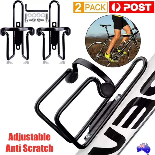 2x Aluminum Alloy Water Bottle Holder MTB Bike Bicycle Cycling Drink Rack Cage